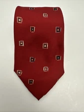 Altea Milano tie Red 100% silk made in Italy geometric