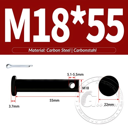 Pasador de horquilla negro pasador de bisagra pasador de retención pasador de aparejo métrico de acero al carbono M4-M30 - Imagen 144 de 201