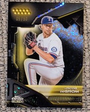 2026 Topps Chrome Black Jacob DeGrom Gold /50 No. 107 Texas