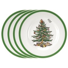 Spode Christmas Tree 6.5" Bread and Butter Plate Set of 4 - Festive Holiday...