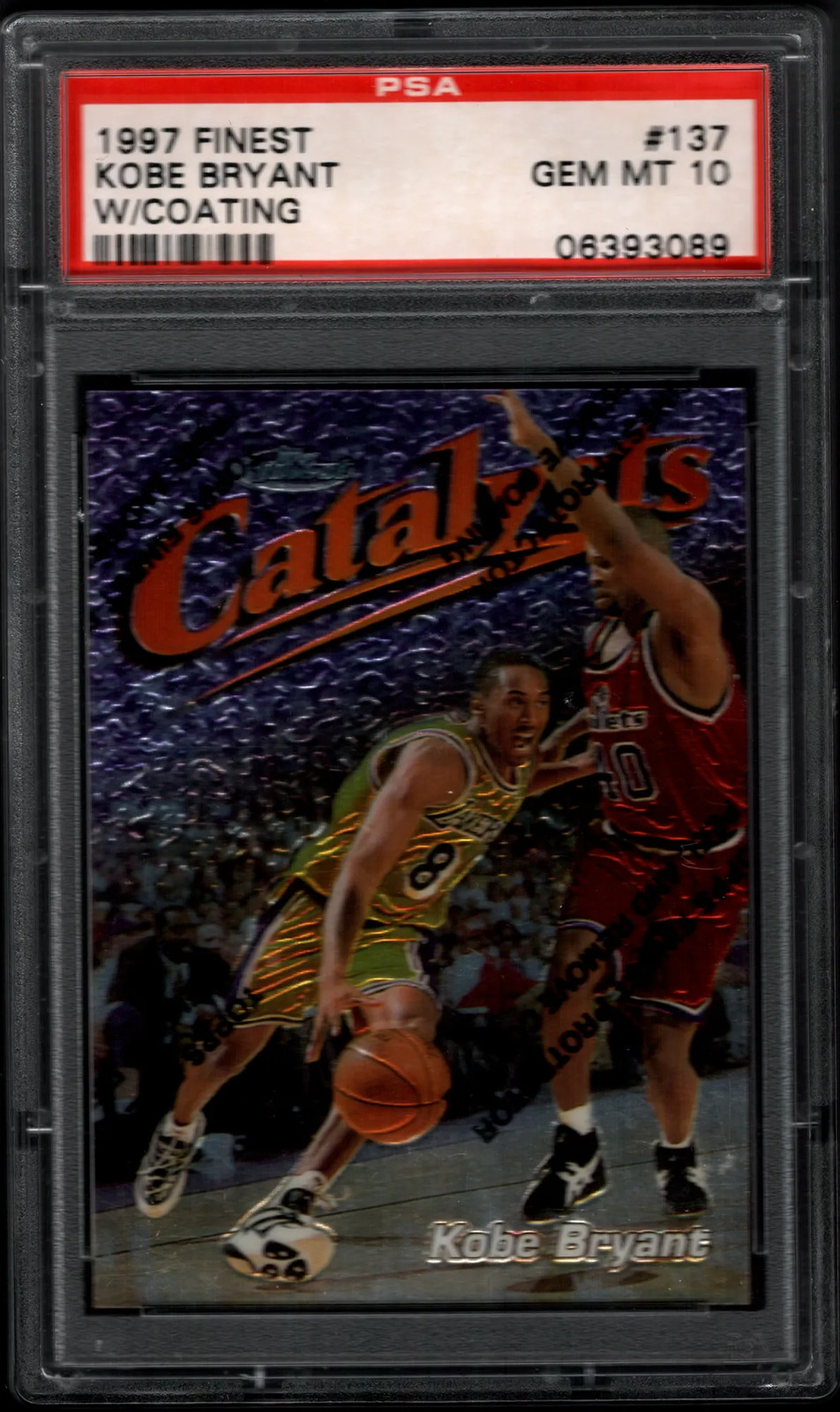 Kobe Bryant 1997 Topps Finest #137 W/ Coating PSA10 GEM MT Lakers