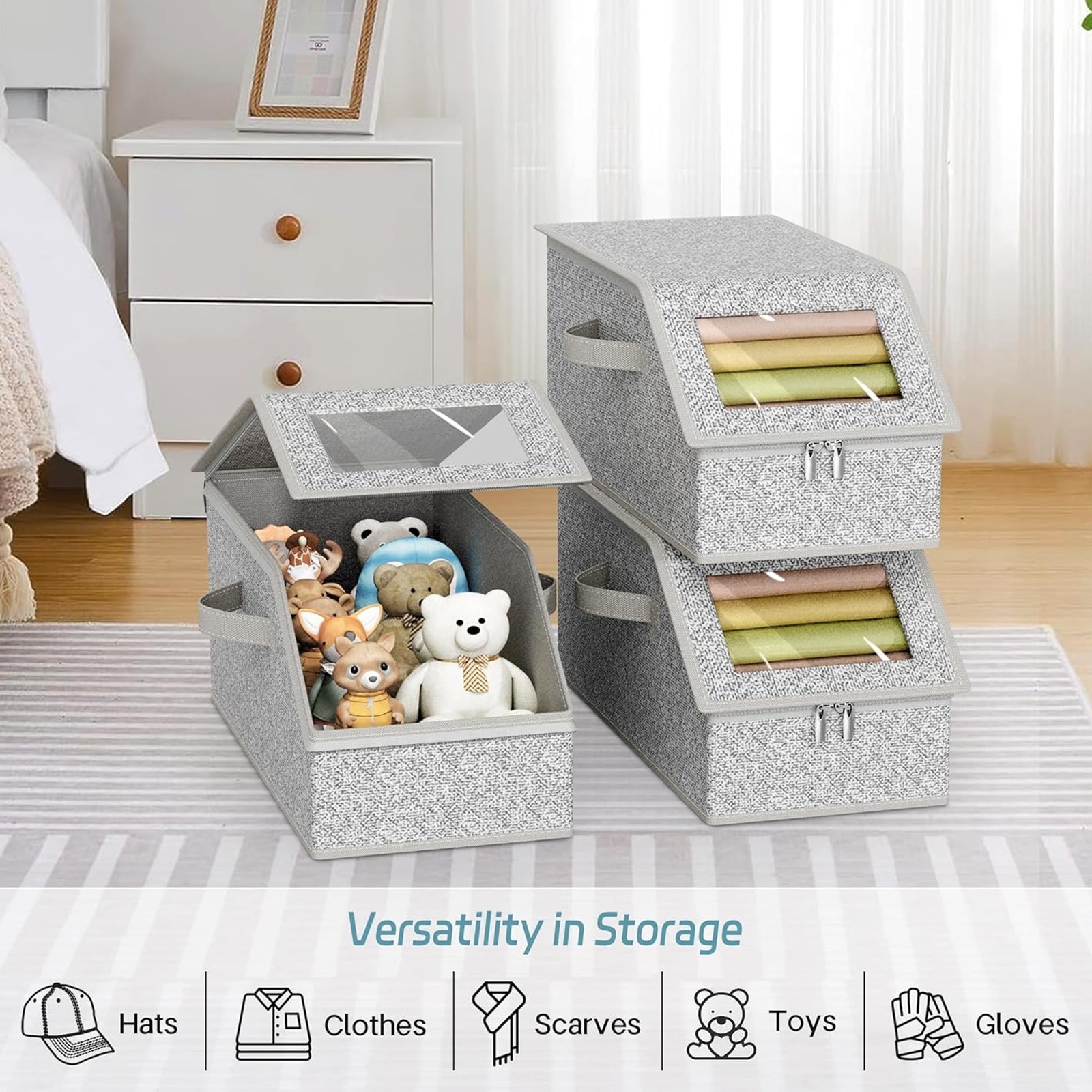 Stackable Hat Storage 1/2x Stackable Hat Storage Organizer for Baseball Caps 24 Caps Hat Box ...