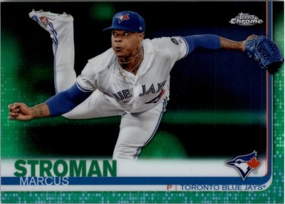 2019 Topps Chrome Green Refractors #128 Marcus Stroman /99 - BB