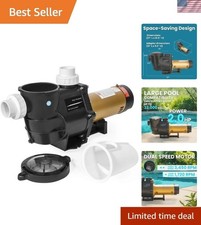 2HP In-Ground Swimming Pool Pump Dual Speed High Flow 2" Inlet 230V High Flo ...