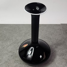 Opaline Florence Vase 29 cm Schwarz Wei&szlig; Glas Vintage 70er Italien