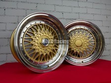 4x 15 Malm Bbs Rs Style Wheels Gold 7j 8j Et20 4x100 For Vw Honda Toyota Jdm