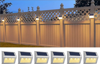 Solar Fence Lights, Solar Outdoor Lights Stainless Steel Solar Deck Light Waterp