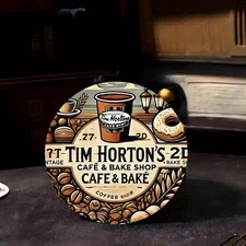 Tim Hortons Coffee Cup Donuts Wheat Round Aluminum Metal Wall Art