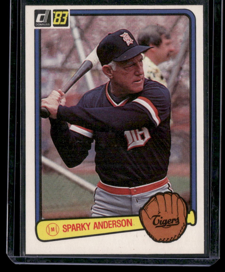 1983 Donruss #533b Sparky Anderson : Manager record printed black on yellow