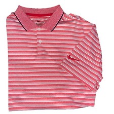Men's Nike Dri-Fit Standard Golf Shirt/ Medium / red/white stripes