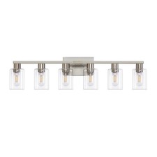 6-Light Bathroom Vanity Light, Brushed Nickel Vanity Lights for Bathroom, Bat...