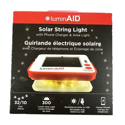 LuminAID Solar String Light 300 Lumens With Phone Charger & Area Light - NEW