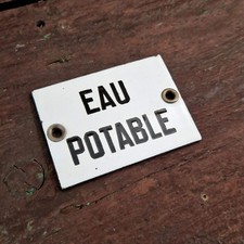 Plaque émaillée (10x15cm) Eau dangereuse à boire - EMAILLERIE NORMANDE