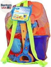 Beach Toys for Kids 3-10 - 18Pc Sand Toys Including Sand Buckets for Kids with S