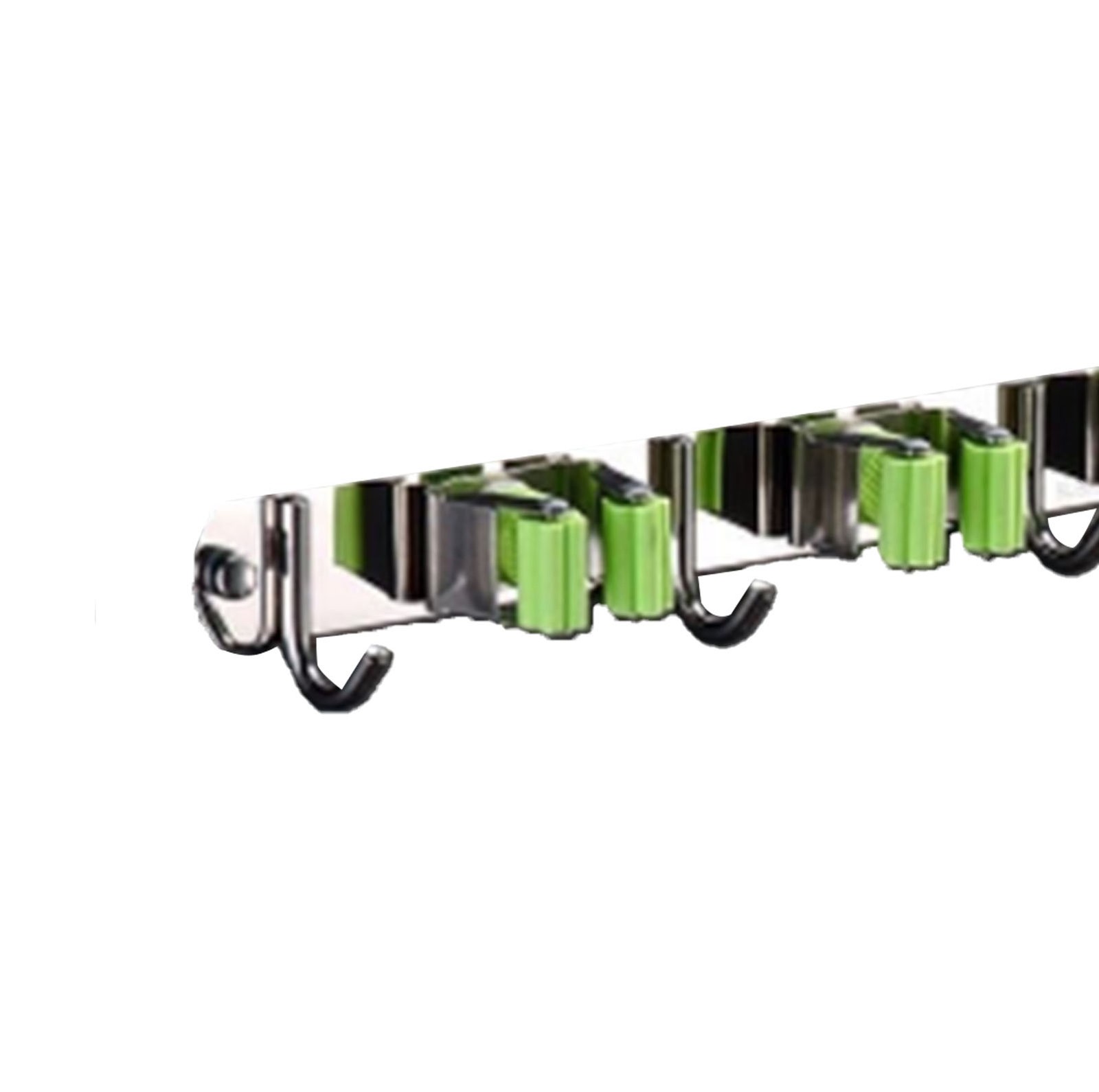 4 Clip Stainless Steel Mop Broom Holder Space Saving Organizer For Laundry Room