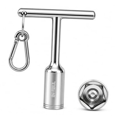 13/16'' Deep Socket T-Handle Penta Wrench, 630 Stainless Steel Penta Socket