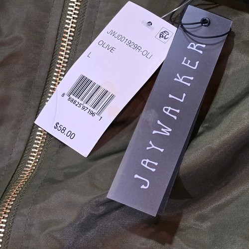 Jaywalker olivgrüne Flieger Bomberjacke┃Rüschenärmel Gold Hardwar Streetwear - Bild 5 von 11