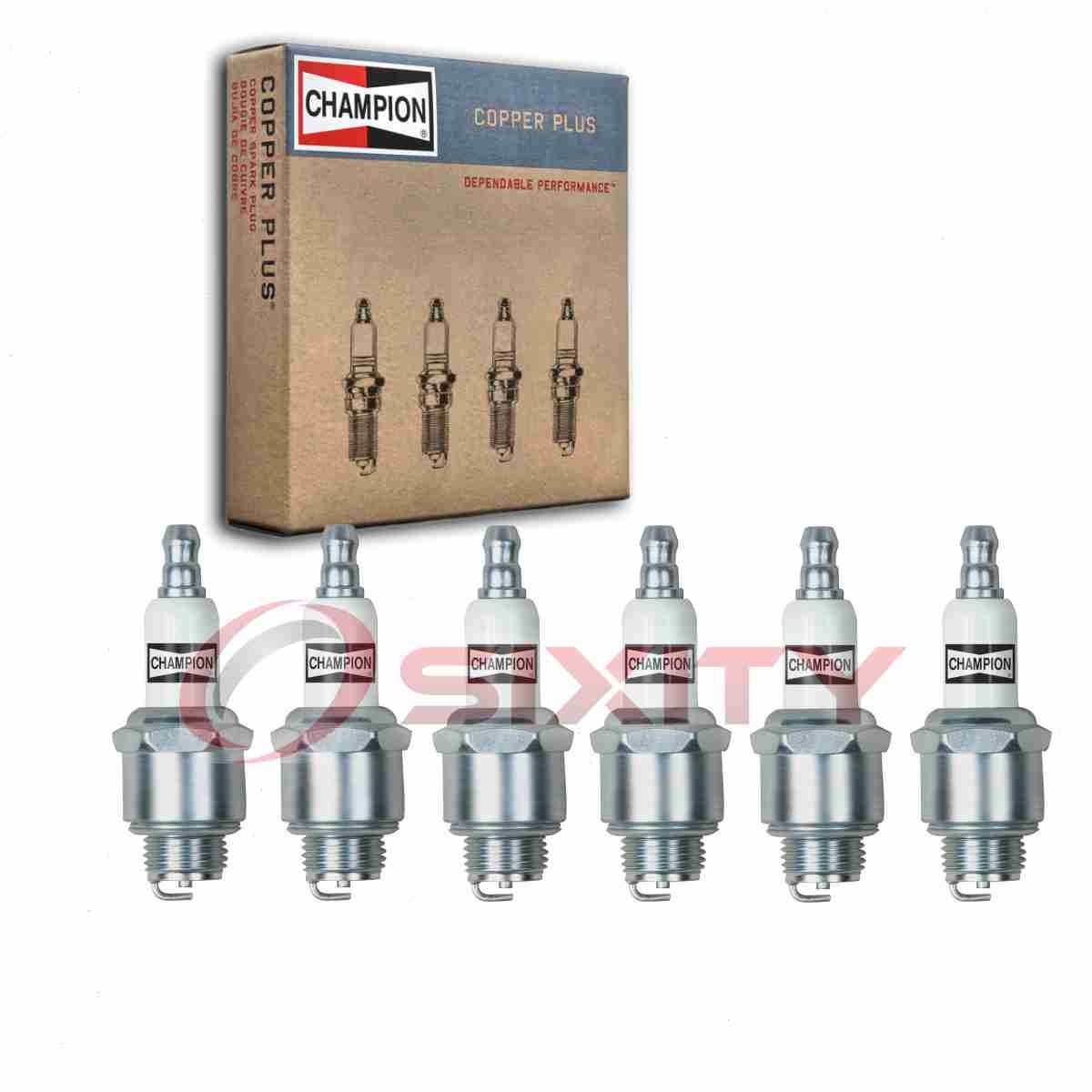 6 pc Champion Copper Plus 868 Spark Plugs for W14MRU RJ19LM GL4RC BR2LM fa