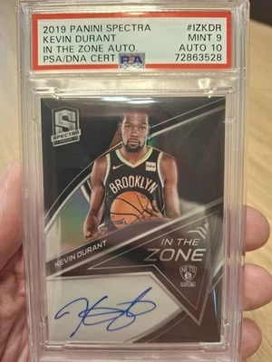 Kevin Durant Panini Spectra 2019 In The Zone Autograph 10/15 PSA9 AUTO 10 Pop 3 - Bild 1 von 2