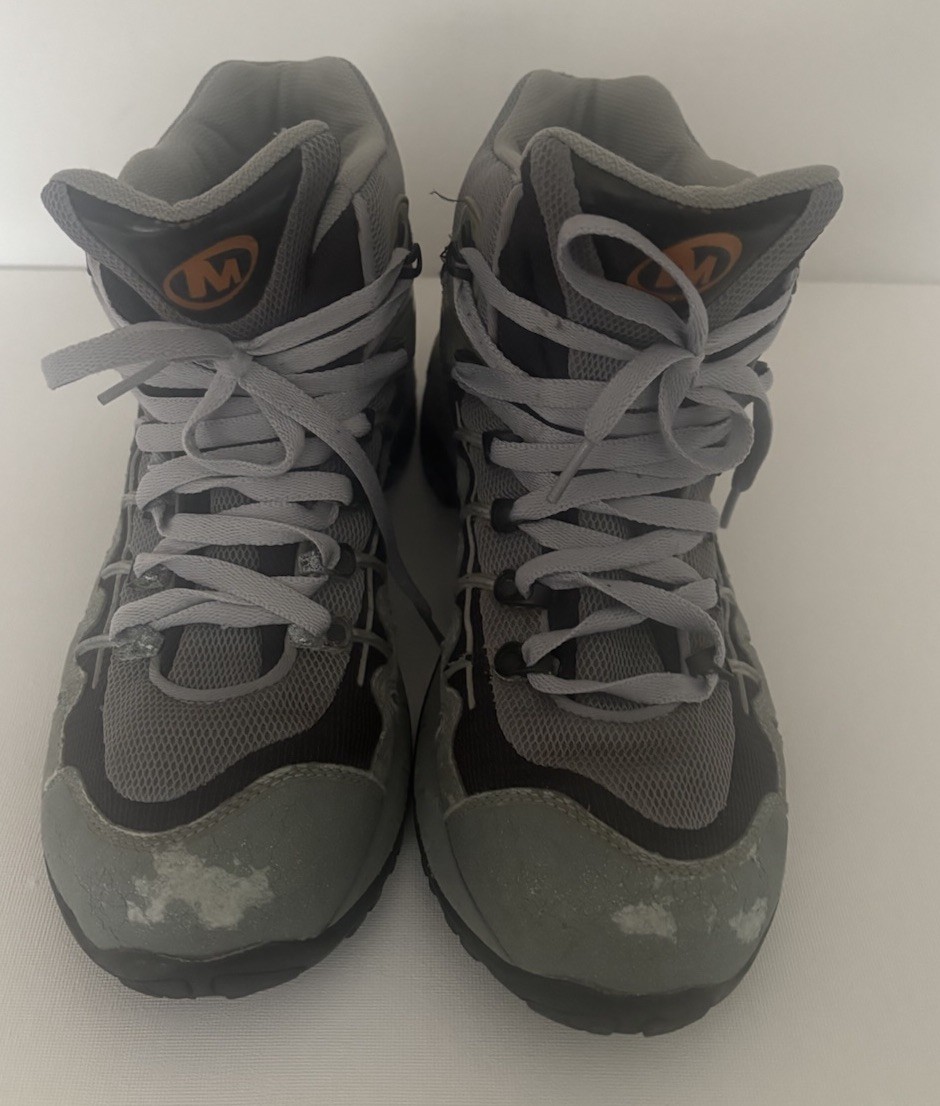 Merrell Men\'s Gray and Black Hiking Boots with Vibram Soles s-l400.jpg main image 3