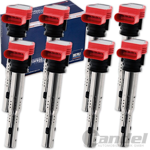 8X Beru ZÜNdspule FüR 4.2 Audi A6 (C6) A8 (4E 4H) Q7 (4L) R8 VW Touareg (7L 9P)-image