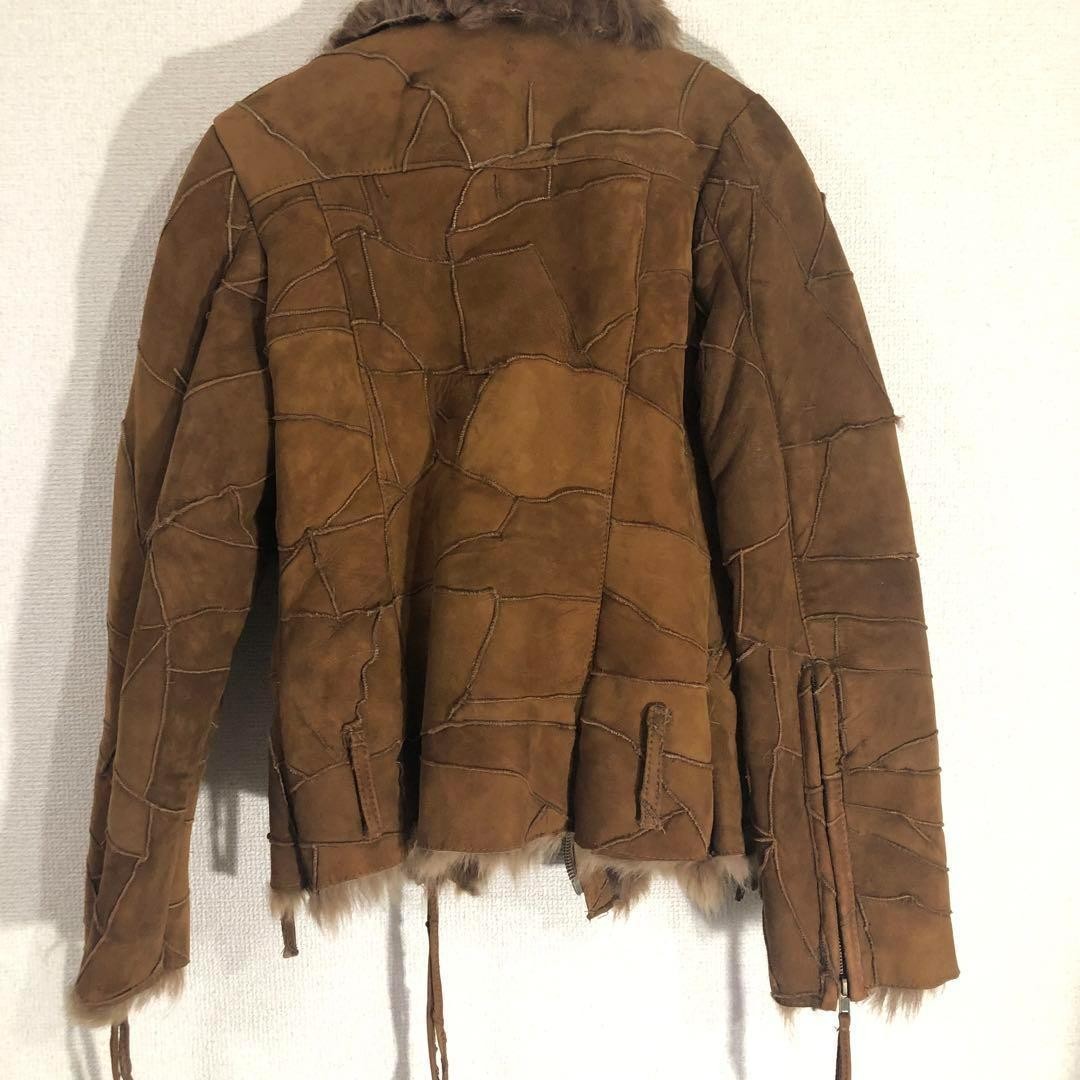 Only one   Patchwork  sheepskin riders jacket - image 9