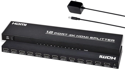 4K 1x12 HDMI Splitter 1 in 12 Out, 12 Port Powered HDMI... 