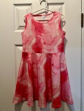 Pink Floral Sleeveless Girls Dress Size Med