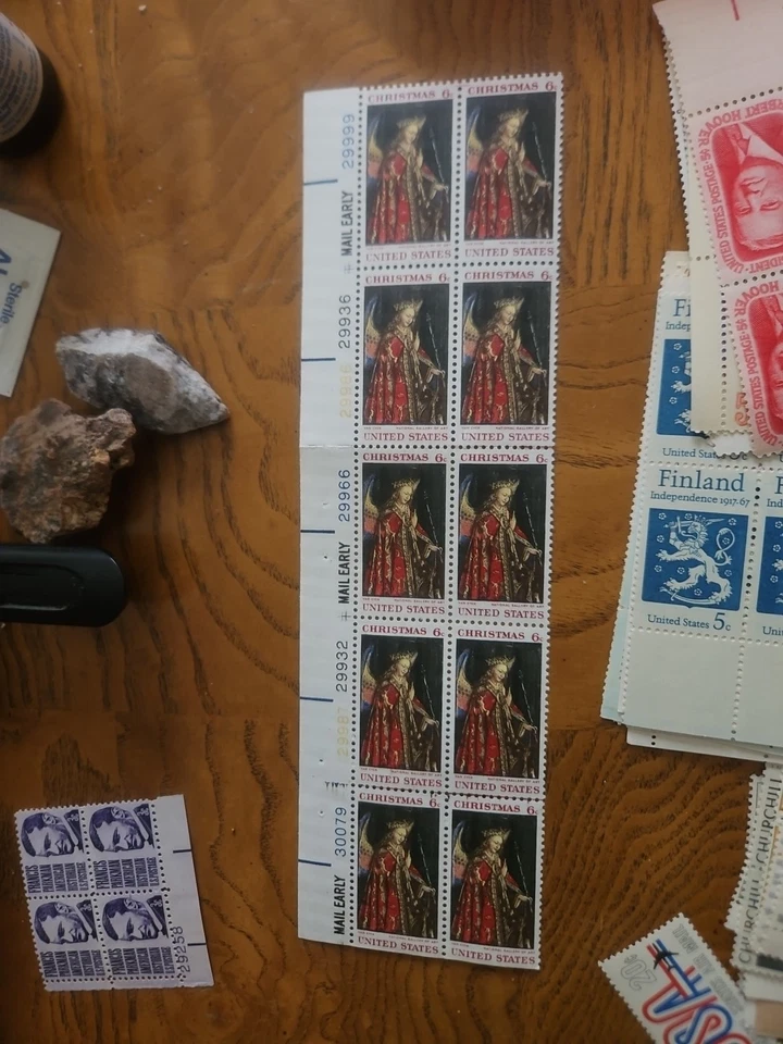 Block Of 10 'Angel Of CHRISTMAS 1968' - 6 Cent USPS Unused Stamps - Image 2 of 4