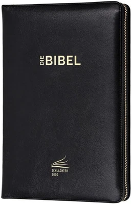Schlachter 2000 Bibel - Standardausgabe (Kalbsleder, Goldschnitt, mit Reißv - Bild 1 von 4