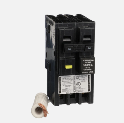 #ad Square D Homeline HOM220GFI HOM220GFIC 20 A 240v 2 Pole GROUND FAULT $84.99