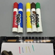 Vintage Sanford Expo 2 Dry Erase Chisel Tip Markers Multicolor USA Smelly Lot 5