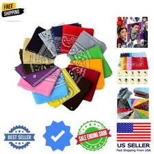 One Dozen/12pcs Assorted Bandanas 22X22 Inch 100 Cotton Novelty Double Sided...