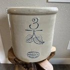 Antique Red Wing 3 gallon Blue Ink Stoneware Crock elephant ear