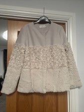Paraphrase Cream Fauc Fur Jacket Size 12