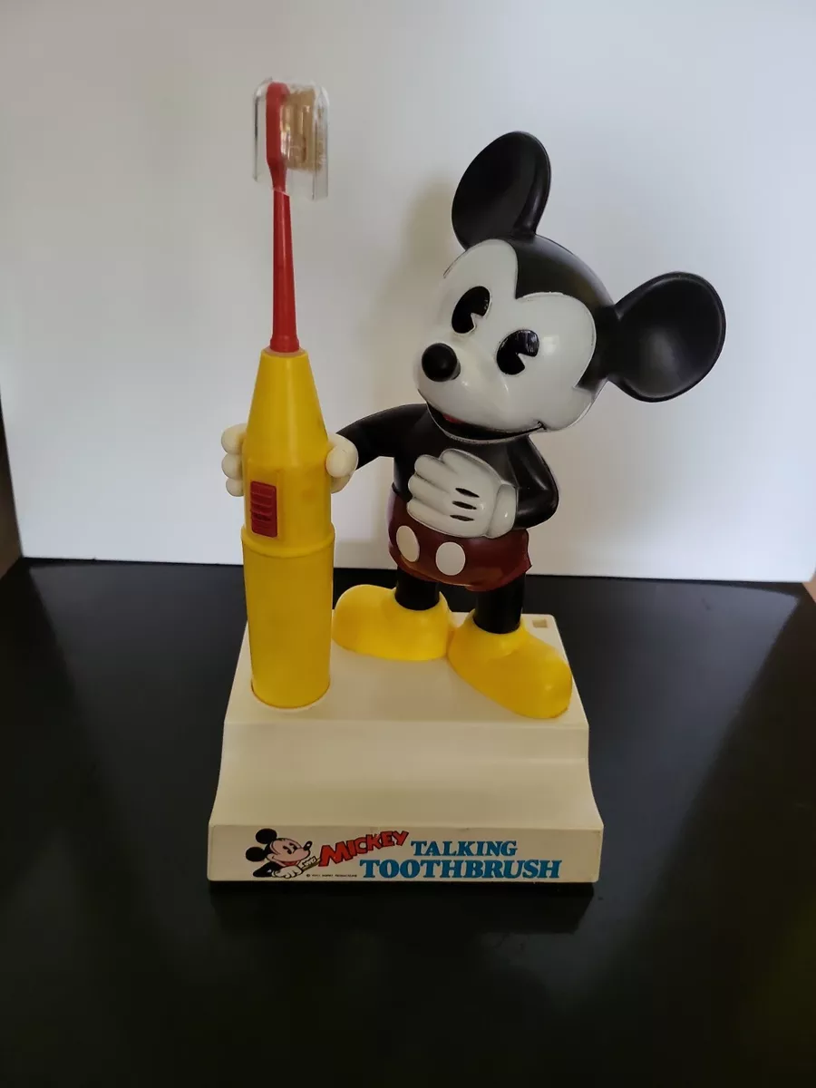 Vintage Mickey Mouse Talking Toothbrush Battery Operated AS IS
