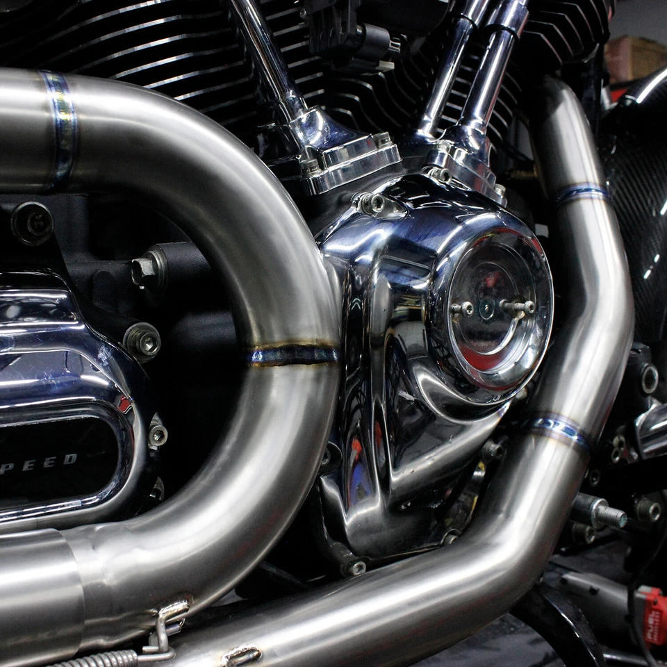 Titanium 2 into 1 Exhaust Pipe for Harley 09-16 Road Street Glide FLHT FLHR FLHX — 第 4/4 张图片