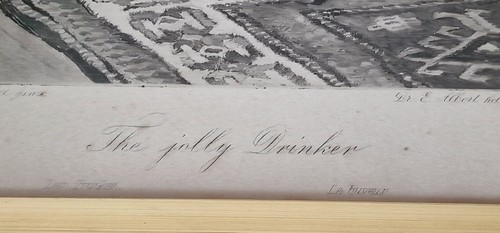 Antique Jolly Drinker Antique Print Board Ornate Gold Gilded Frame Pub Bar Gift - Picture 3 of 6