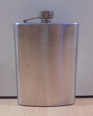 GASTON DE LAGRANGE COGNAC ADVERTISIGN STAINLESS STEEL 8 OZ FLASK