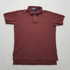 Ralph Lauren Polo Shirt Mens Medium Red Short Sleeve Casual Button Up Cotton