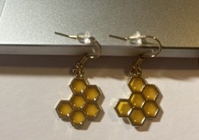 Bee Themed Honeycomb Earrings