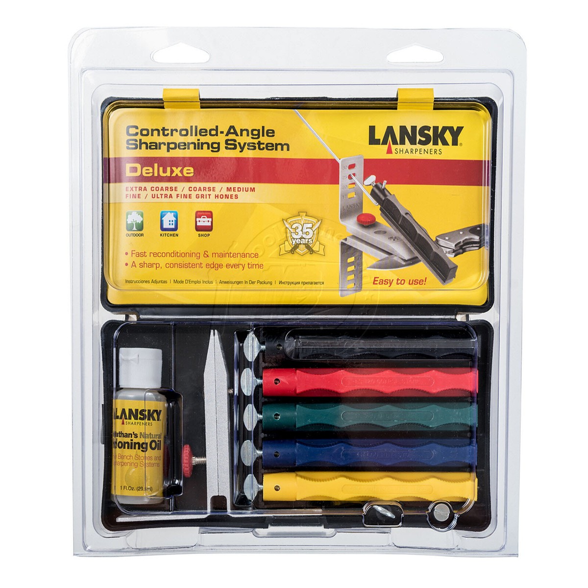 Lansky Hone Stone Deluxe Controlled Angle Knife Sharpening System Set  LKCLX