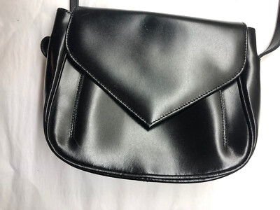 CARTA D'IDENTITA DELLA BORSA BLACK LEATHER PURSE HANDBAG MADE IN ITALY New