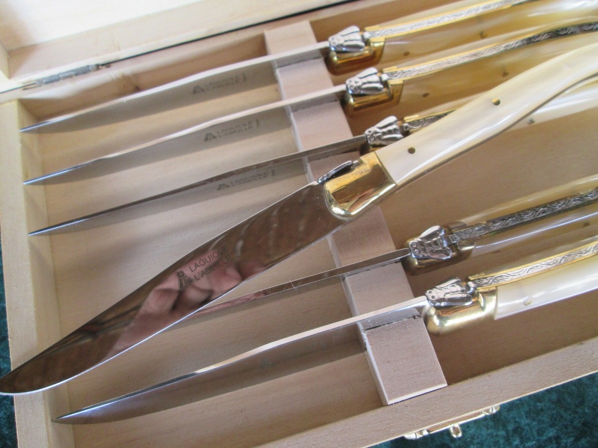 Laguiole 6er Set Tafelmesser In 6 Pastellfarben – Elegante Box Für Küche Oder Geschenk
