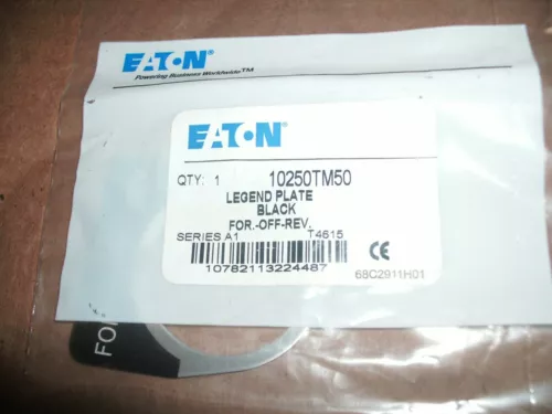 EATON 10250TM50 LEGEND PLATE BLACK FOR-OFF-REV - 19 AVAILABLE