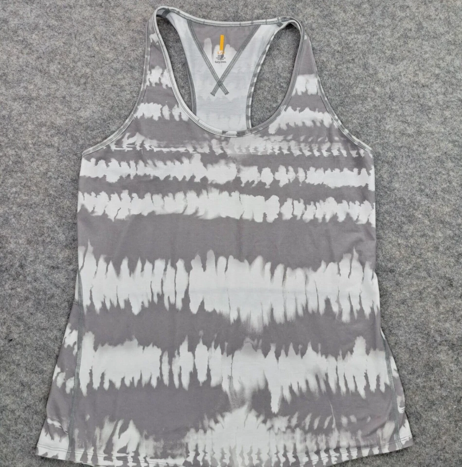 Camiseta Lucy Feminina Grande Cinza Tie Dye Sem Mangas Corrida Traseira Regata Academia Corrida - Imagem 3 de 4