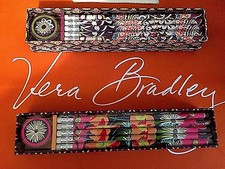 Vera Bradley Pencil Box Gift Set W Sharpener Pick Plum Crazy or Jazzy Blooms NWT
