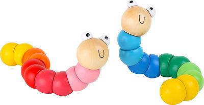 Motorik Raupe aus Holz Kinder Spielzeug Lernspiel Feinmotorik