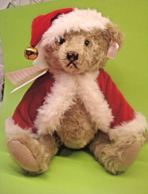 STEIFF TEDDY BEAR SANTA CLAUS JINGLE BELL HAT 12