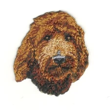 Brown Golden Doodle Dog Patch Embroidered Iron on Sew on Cut out